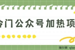 冷门公众号加热项目，一单利润300+
