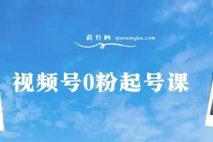 视频号0粉起号课程 实操带上起号 把你的货盘搬视频号 自然流结合微付费