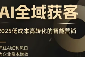 AI全域获客实训营，2025低成本高转化的智能营销，精准找客，高效营销
