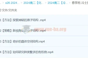 2024高中化学 高二化学 冷士强 下学期 春季班
