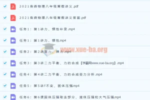 2021年柴森八年级物理寒假班（初二物理）8讲完结2.76G高清视频 分享