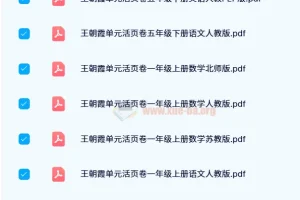 王朝霞单元活页卷 1-6年级