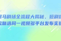 河马剧场爆款短剧实操课：同一视频可多平台发布