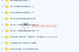 初二数学复习强化+初三数学预习领先班15讲