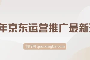 25年京东运营推广最新玩法，日入2000+，小白轻松上手！