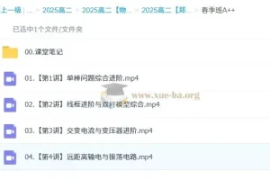 高中物理 2024-2025 高二物理 郑梦瑶全年 尖端班 提升班