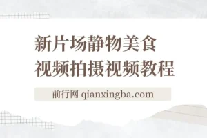 新片场静物美食视频拍摄视频教程，美食静物摄影技巧