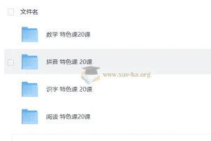 学前教育 特色课20课 数学拼音识字阅读