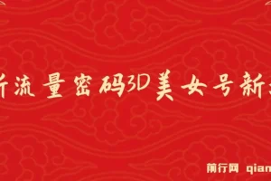 全新流量密码3D美女号新玩法,2023下半年60个视频吸粉10w＋，