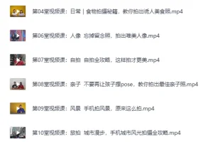 《B站付费课程：大神教你玩转手机摄影，随手拍出好照片》（完结）[MP4]