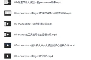 《Manus的核心理念和源码深度剖析》[MP4]