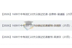 22天背完1600个中考高频词汇