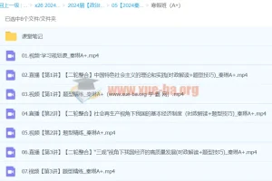 2024高三高考政治 秦琳政治 A+ 寒假班