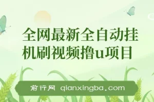 全网最新全自动挂机刷视频撸u项目 【最新详细玩法教程】