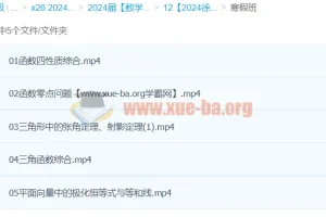 2024高三高考数学 徐敏数学 寒假班