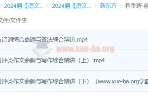 杨洋语文 2024高三高考语文 二轮精讲春季班 xdf