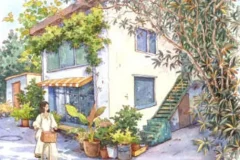 欧阳贝钢笔淡彩街屋场景班2024