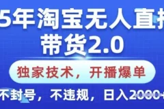 淘宝无人直播带货2.0独家技术：适合新手不封号不违规