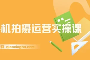 手机拍摄运营实操课，用一部手机拍大片，各赛道真实模拟