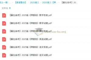 赢在高考2025版押题卷 语数英完结
