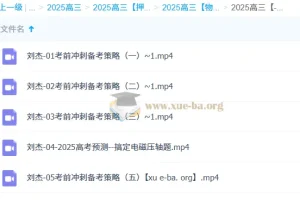 刘杰 2025高三高考物理 冲刺班