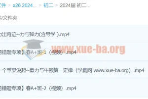 2024初二物理 何勇物理 A+ 寒假班（春上）