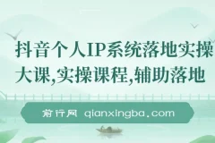 【精】抖音个人IP系统落地实操大课，实操课程，辅助落地