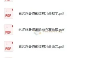 初升高名师派暑假衔接