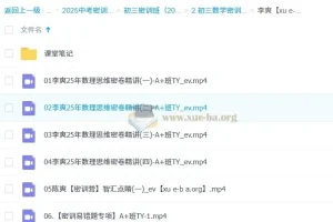 李爽 2025 初三数学中考数学密训班