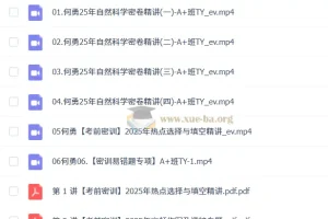 何勇 2025 初三物理 中考物理 密训班