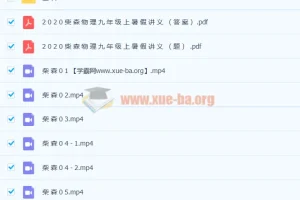 2020年柴森九年级物理暑假班初三物理 10讲完结