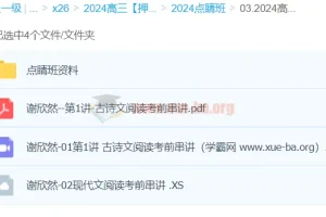 谢欣然语文 2024高三高考语文押题点睛班