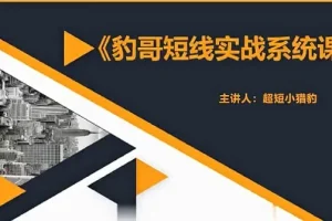 超短小猎豹《豹哥股票短线实战系统课》