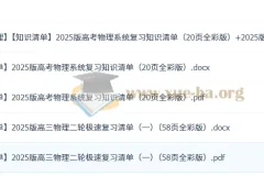 【高考物理】【知识清单】2025版高考物理系统复习知识清单）+2025版高三物理二轮极速复习清单（一）