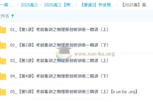 何连伟 2025高三高考物理 密训班