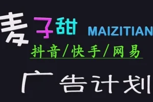 麦子甜零基础广告计划 适用抖音快手网易