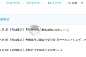 2026年高三高考语文 张炯一 冲刺密训班