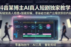 抖音AI真人短剧独家教学，从零到一打造爆款