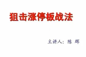 汇盈陈辉狙击股票涨停板战法