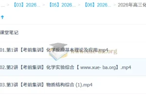李伟 2026高三 高考化学 密训班