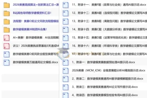 2026数学建模美赛备战冲刺资料汇总