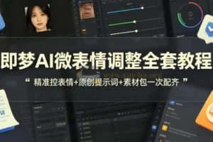 即梦AI微表情调整全套教程 附赠原创提示词+配套素材包