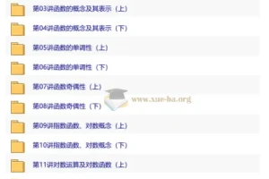 《学而思精讲系列之人教版高中数学》视频教程+PDF讲义 全60课
