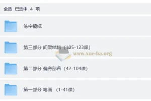 小学生硬笔书法课程全套附可打印练字稿纸（123集全）7.1GB