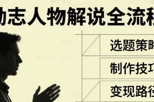 励志人物解说教学，从选题到变现全流程