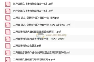小学各年级暑假作业合集