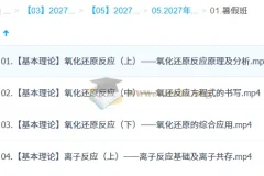 2027 高三高考化学 马旭悦 一轮暑假班