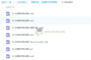 2026考研数学 张翀数学冲刺押题班 冲刺&模考