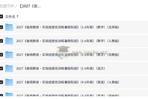 2027小学语文数学英语 实验班提优训练暑假衔接