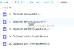 2027高中高一物理 章进 一轮暑假班